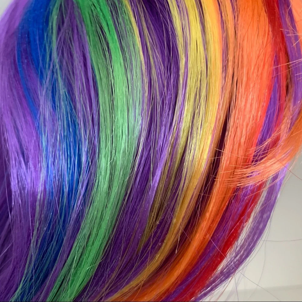 Rainbow wig with bangs